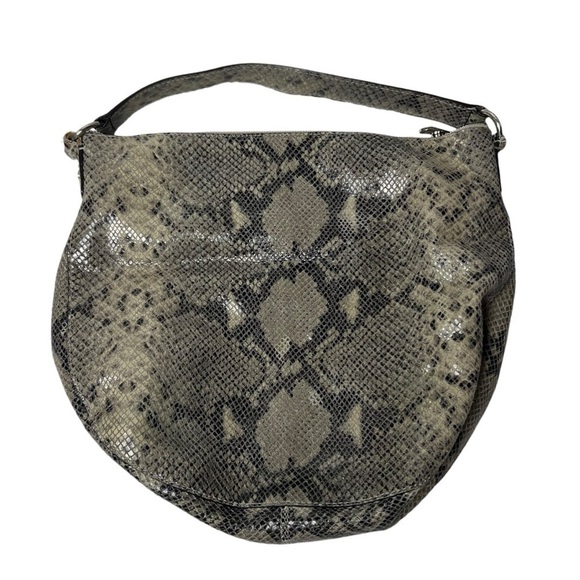 Michael Kors Purse Fulton Leather Python Reptile Embossed Hobo Shoulder Bag Snak - Picture 7 of 12